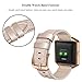 SWEES Leather Bands Compatible with Fitbit Blaze Smart Watch, Genuine Leather Replacement Band with Metal Frame Small & Large for Women Men, Champagne Gold, Rose Gold, Black, Brown, White, Grey, Beige