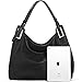 JOYSON Women Handbags PU Leather Shoulder Bags Top-Handle Satchel Tote Bags Purse Black