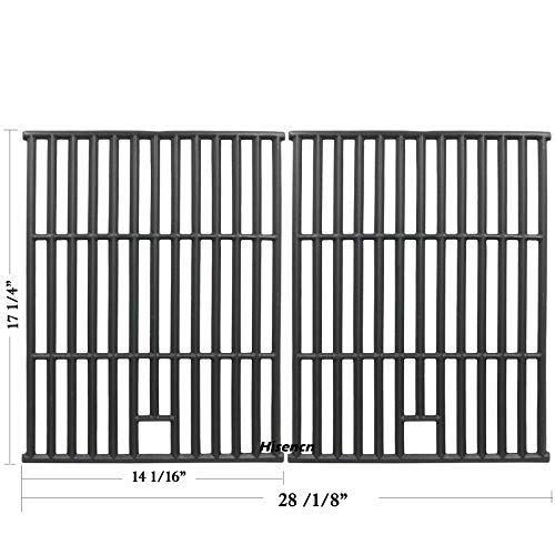 Hisencn Cast Iron Cooking Grid Set Replacement for Nexgrill 720-0582B, 720-0649, 720-0778A, Uniflame GBC1273W, Grill King 810-8425-S, SS72B and Others Gas Grill Models, Grill Grates