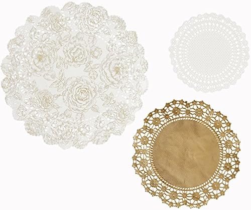 Party Porcelain Gold Paper Doilies x 24