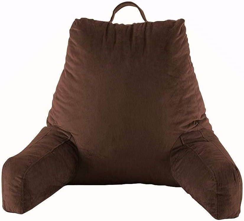 Bedrest Reading Pillow with Arm Rests, Ultra Soft Fabic with Convenient Handle and Pocket, Great as Backrest for Reading, Gaming, Relaxing or TV: Kitchen & Dining