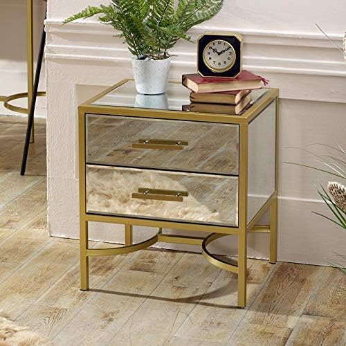 Melody Maison Gold Mirrored Bedside Occasional Table Venus Range Amazon Co Uk Kitchen Home