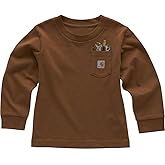 Carhartt Kid's CA6728 Long-Sleeve Tool Pocket T-Shirt - Boys 6 Months Carhartt Brown