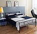 GreenForest Full Size Bed Frame with Headboard Metal Heavy Duty Stable Slats Supports Boxspring Replacement Double Platform Mattress Base,Black (Full)