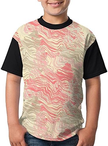 Teen's Raglan T Shirts Pink Yellow Watercolor Abstract 3D Digital Summer Short Sleeves Tees Top Fot Boys Girls