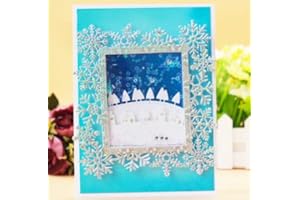 Alinacutle 6/PK-Rectangle,Snowflake Border Nesting Frame Die Cut, Card Background Metal Cutting Die, Paper Craft Die-Cuts,DIY Card Metal Punch Template,Handmade Card Frame