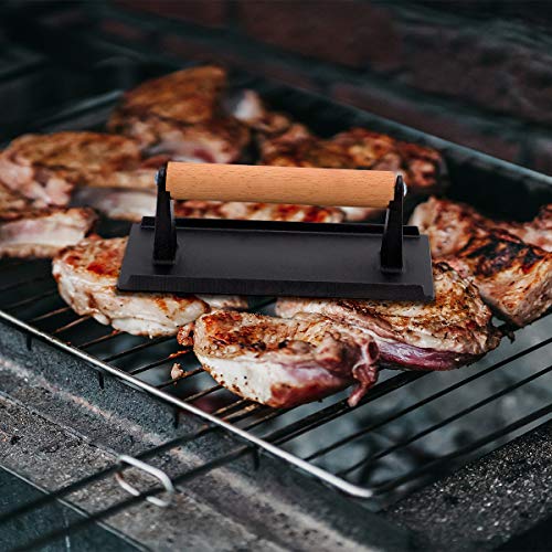 NEWANOVI Stainless Steel 12 Inch Basting Cover and Cast Iron Grill