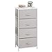 MetroDecor mDesign Chevron Fabric 4-Drawer Storage Organizer Dresser for Clothing, Sweaters, Jeans, Blankets - Taupe/Natural
