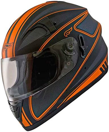 Fulmer, AF-62B2197E, Adult Full Face Street Motorcycle Helmet w/iShade DOT/ECE Approved - Orange Edge, XS
