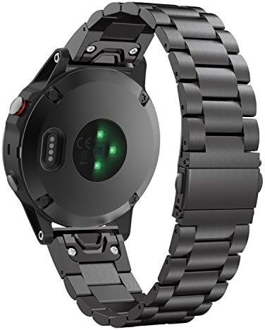 Watch Strap for Garmin Fenix 5, BTChoice Quick Install Stainless Steel 22mm Replacement Band Wrist Watch Strap for Garmin Fenix 5 Multisport GPS Watch (Black)
