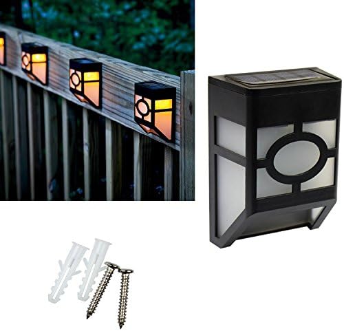 Goshopping Solar Powered Lights for House Outdoor Landscape Garden Fence Lamp Wall Lamp, Warm White, 2 PCS Pack