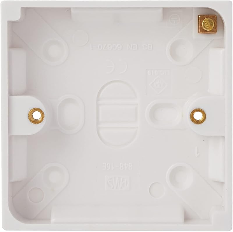 Merriway BH02625 Moulded Surface Pattress Box 1 Gang Single Light Switch 16mm