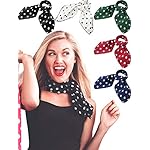 Zhanmai Satin Chiffon Square Scarf Head Scarf Polka Dot Vintage Style Zhanmai Satin Chiffon Square Scarf Head Scarf Polka Dot Vintage Style