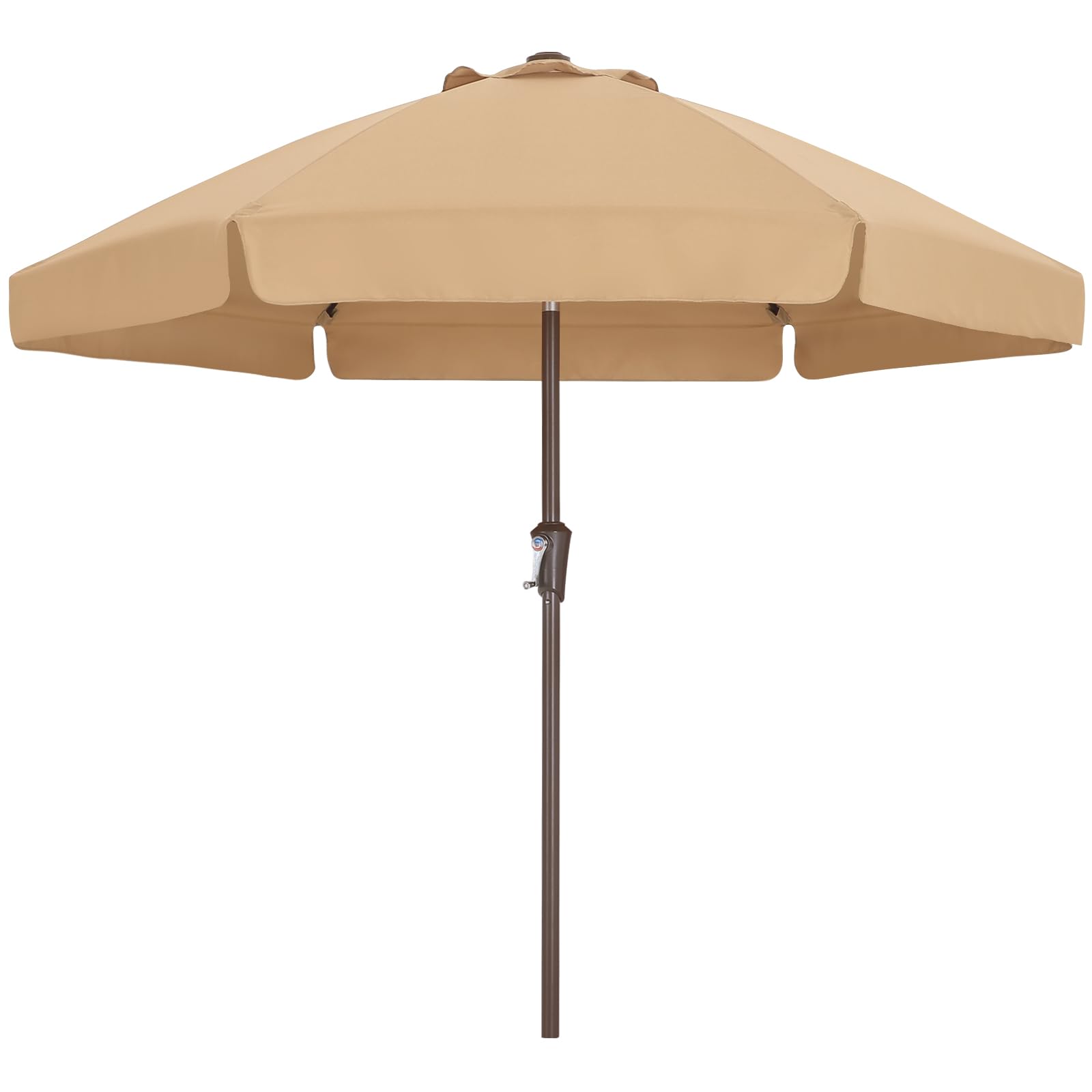 ABCCANOPY 2.3M Outdoor Table Market Umbrella Patio Umbrella with Tilt and Crank for Garden, Deck, Backyard and Pool, Khaki