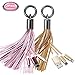 Aprilday Keychain USB Micro iPhone Charging Cable Portable Short Fast Sync Charging Cable Cord Compatible iPhone 6/7/8,Andriod Samsung and More (Rose Gold +Gold)