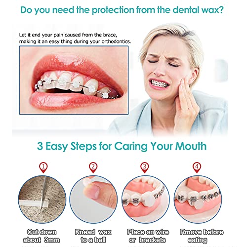 Braces Wax Orthodontic Wax for Dental Teeth Braces Wearer, 6 Pack