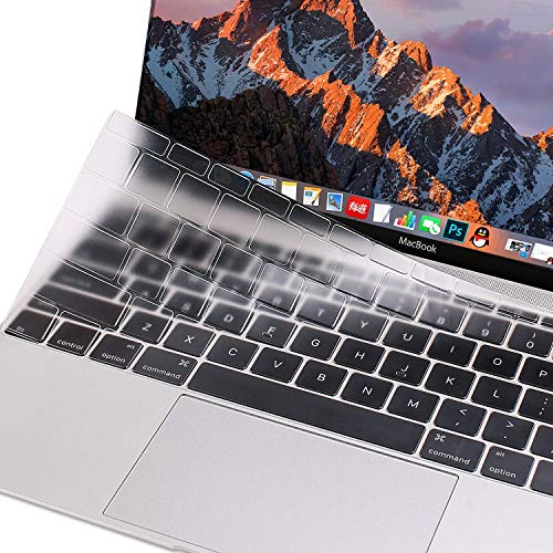 MOSISO Premium Soft TPU Ultra Thin Transparent Keyboard Cover Protector Compatible with MacBook Pro 13 inch 2017 2016 Release A1708 No Touch Bar & MacBook 12 inch A1534 Protective Skin, Clear