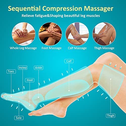 Sotion Leg Massager with Heat for Circulation and Relaxing Muscles,Foot Calf Thigh Massage Air