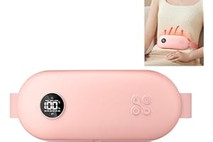 Portable Cordless Heating Pad for Period Cramps, 5000mAh Heating Pads Electric with 6 Heat Levels and 6 Vibration Mode,Pink