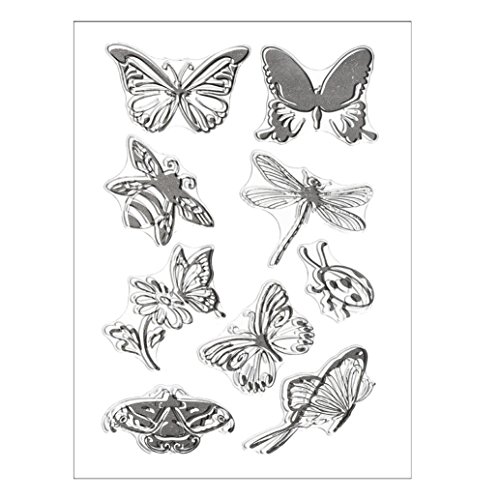 VESNIBA Stencil New Silicone Butterfly Flower Embossing Folder Template DIY Card Scrapbooking Decor