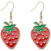 Strawberry Earrings for Women Cute Dangle Drop Earrings Ideal Strawberry Costume Jewelry Valentine's Day Gift for Her