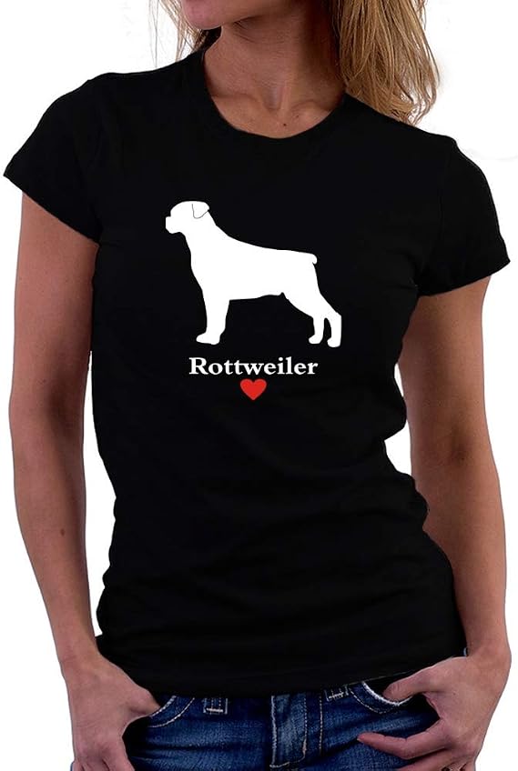 Rottweiler Ropa Teeburon Rottweiler Love Camiseta Mujer: Amazon.es: Ropa y accesorios