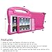 HDE Case for iPad Air 2 - Kids Shockproof Bumper Hard Cover Handle Stand with Built in Screen Protector for Apple iPad Air 2-2014 Release 2nd Generation (Hot Pink)