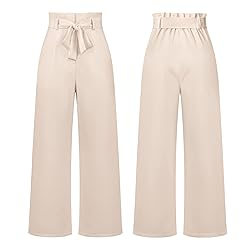 GUOLEZEEV High Waist Wide Leg Trousers for Women