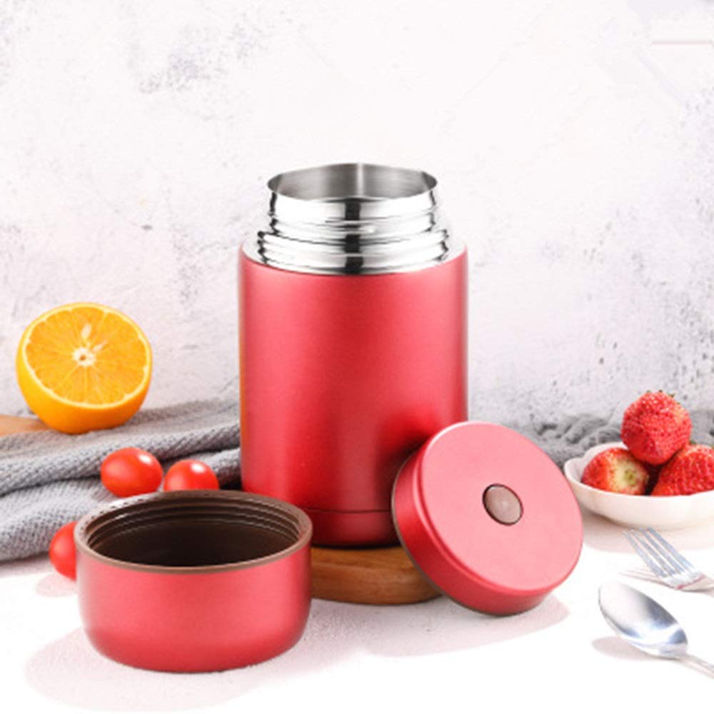 Agolaty Thermos Lunch Box, Stainless Steel, red