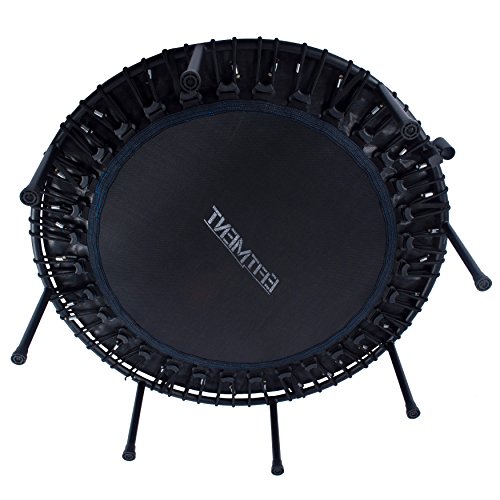 EFITMENT 45-in Fitness Trampoline Rebounder for Exercise with Handlebar and Long Lasting Premium Bungees - A024