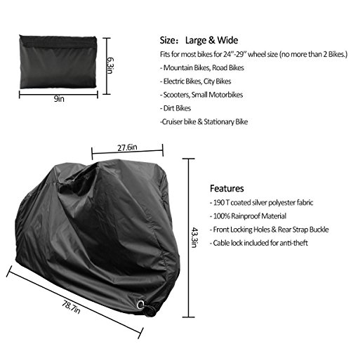 image for PAMASE Waterproof Bike Cover for 2 Bikes Outdoor Storage with Free Loc