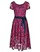 Noctflos Women's Floral Lace Cocktail Party Fit & Flare Dress for Wedding Guest