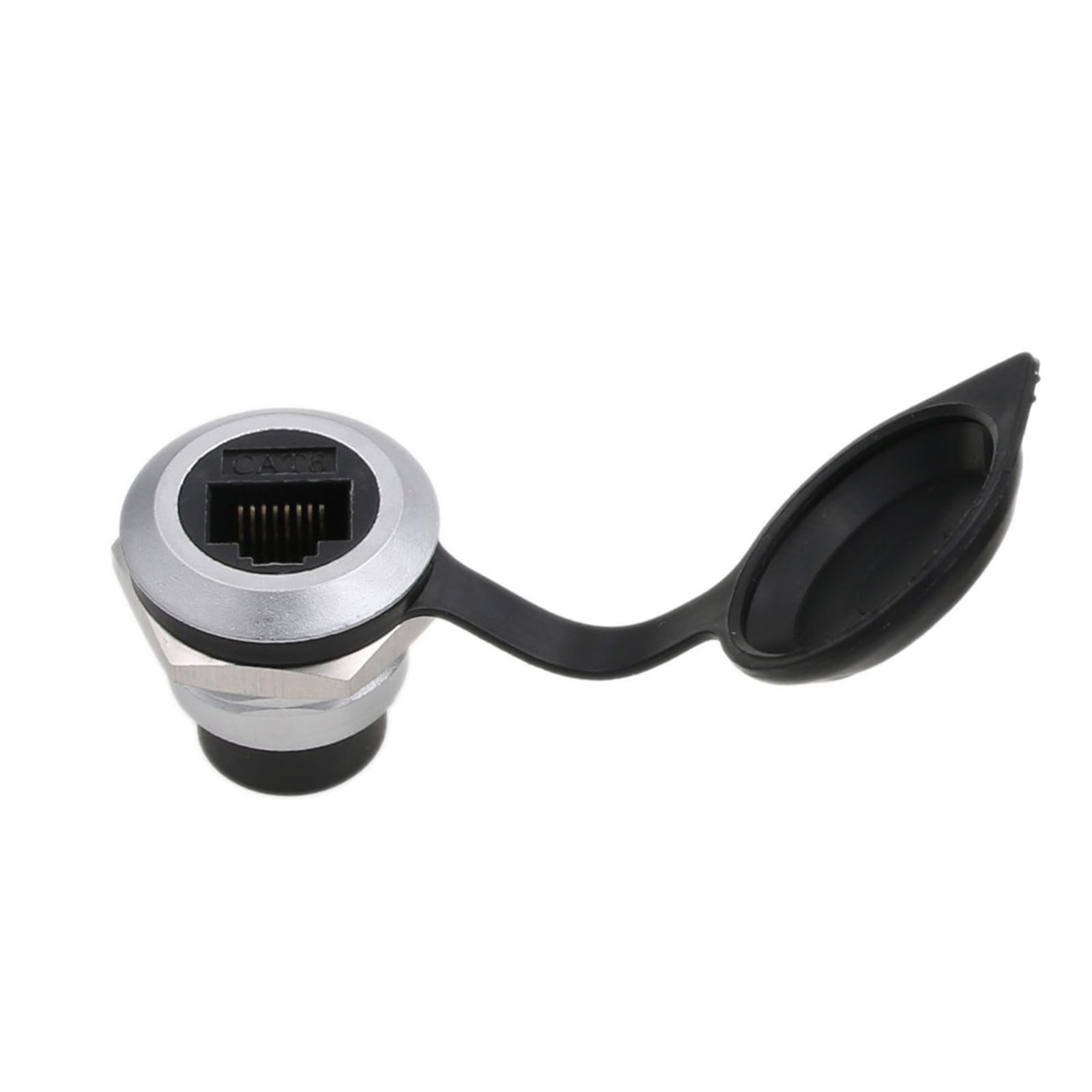 HangTon 2pack RJ45 Cat6 Panel Socket Coupler Ethernet Network Waterproof Circular Bulkhead Pass-Through Connector, Inline Cable Chassis Female to Female