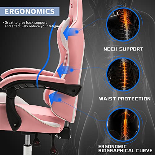 ALEAVIC-Silla-Gamer-Silla-Gaming-de-Respaldo-Alto-Silla-Ergonomica-de-Oficina-Se-Puede-Levantar-y-GirarRosa