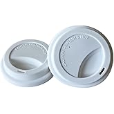 NumRealm Silicone Cup Covers, Reusable Silicone Lids for Mugs Cups Flexible Mug Covers Hot Cup Lids for Coffee - White 2Pcs
