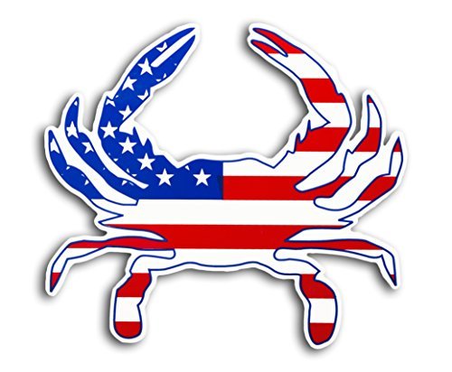 American Flag Crab Sticker