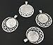 Pack of 10 Round Picture Frame Charm Pendants Trays 25mm with Moon and Stars Design DIY Alloy Photo Making (Trays 10pcs Silver)