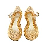 Cinderella Baby Girls Soft Crystal Plastic Shoes Children's Princess Shoes(Toddler/Little Kid) Gold