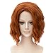 Women Cosplay Short Brown Wig Black Widow Wig for Halloween Costume