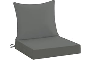 downluxe 19x19 Outdoor Chair Cushions, Waterproof Fade Resistant Patio Furniture Cushions with Handle & Removable Cover, Deep