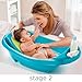 Summer Splish 'n Splash Newborn to Toddler Tub (Blue) – 3-Stage Tub for Newborns, Infants, and Toddlers – Includes Fabric Newborn Sling, Cushioned Support, Parent Assist Tray, and a Drain Plug