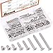 Rustark 150Pcs M5 [10-45mm] 304 Stainless Steel Flat Head Phillips Cross Wood Screw Self Tapping Drilling Screws Assortment Kit