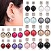 Eyourlife Fashion Womens Lady Earring Double Side Pearl Crystal Ear Studs Earrings Shiny Gold