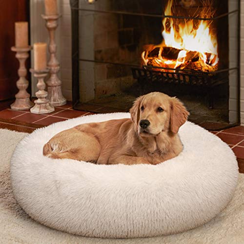 Fluffy Round Orthopedic Dog Beds for Small Dogs and Cats, Super Soft