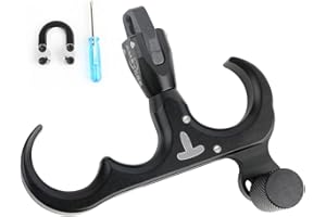 Compound Bow Aid Release and D Loop 360° Rotatable Thumb Release Aluminium Alloy 3 Finger Thumb Trigger for Right Hand and Le