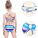 Play Tailor Girls Bikini Swimsuit Kids Bathing Suit 2 Pcs Set Swimwear, 9-10 Years, Blue Purple