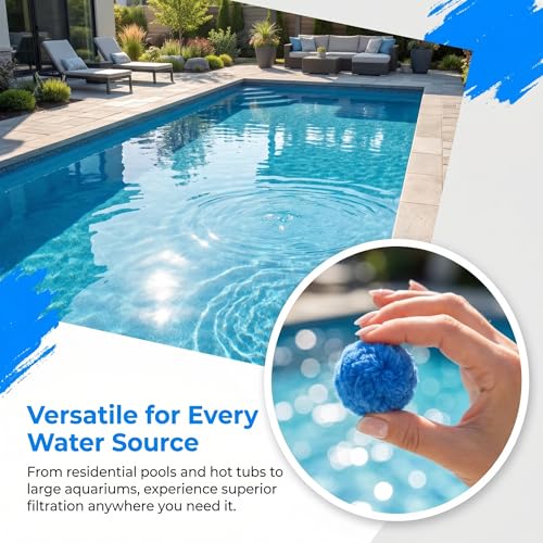 Pool Filter Balls, Pool Filter Balls, Reusable Filter Balls, Suitable for Filtration Systems such as Pools, Sand Filters and Aquariums Swimming Pool Filter Balls (1000g)