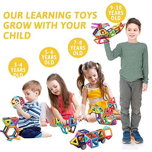 image for HOMOFY 108 PCS Magnetic Building Blocks Set for Kids 3+, Magnetic Cons