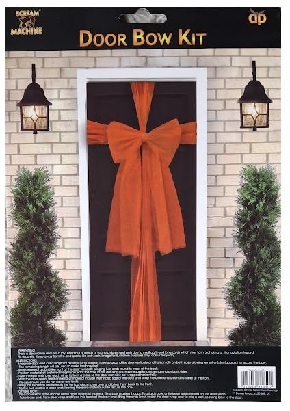 Halloween Decoration - Door Bow - 9m - ORANGE Scene Setter