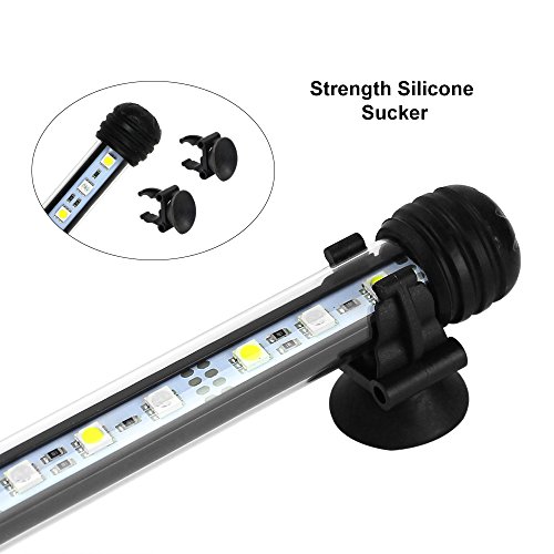 GOESWELL LED Aquarium Light, Aquarium LED Lighting for Fish Tanks White and Blue LEDs Fixture Underwater Submersible Fish Tank Lamp (11.41 inch)